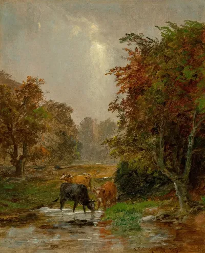 Cattle By A Stream 3