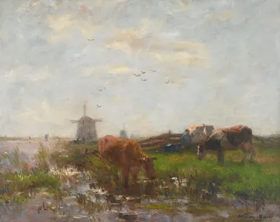 Cattle Grazing At The Waters Edge