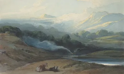Cattle Resting In A Mountainous Landscape