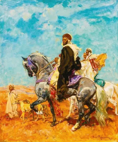 Cavaliers Arabes Dans Le Desert