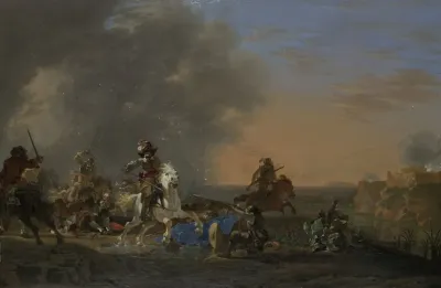 Cavalry Attack At Sunset