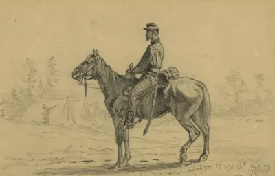 Cavalry Orderly Waiting For Orders