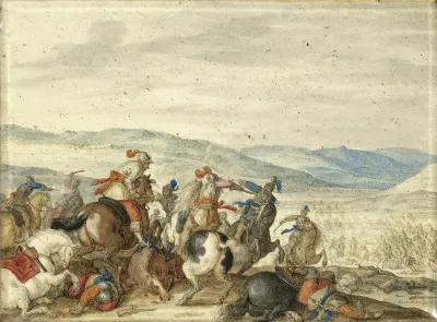Cavalry Skirmish Mountainous Landscape
