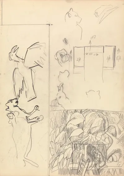 Cave Of The Golden Calf Studies Of Tree Houses Animals And Floor Plan