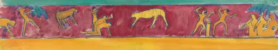 Cave Of The Golden Calf Study For Mural Of Calf And Worshipping Figures