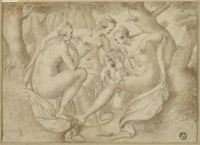 Cecrops Daughters Uncover Erichthonius