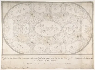 Ceiling Of Ballroom Decorated For The Marriage Of The King Of Naples To The Archduchess Of Austria