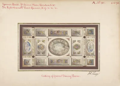 Ceiling Of Dining Room Spencer House St James Palace London About 1870
