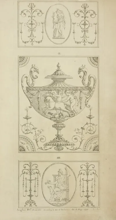 Center Design For Urn Cherubs In Horse Drawn Cart