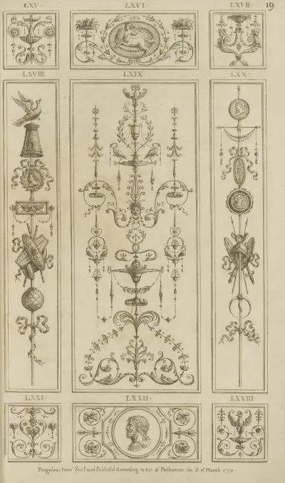 Central Ornamental Design With Birds Leaves And Face