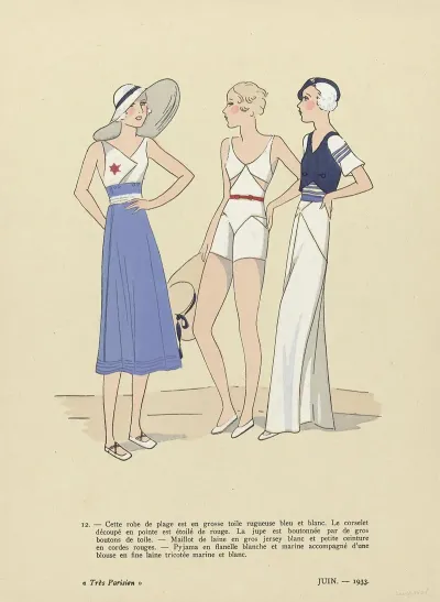 Cette Robe De Plage Est En Grosse Toile Rugueuse Bleu Et Blanc