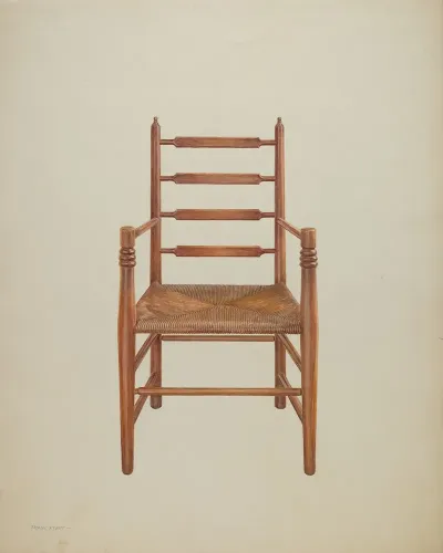 Chair Pine With Rush Seat