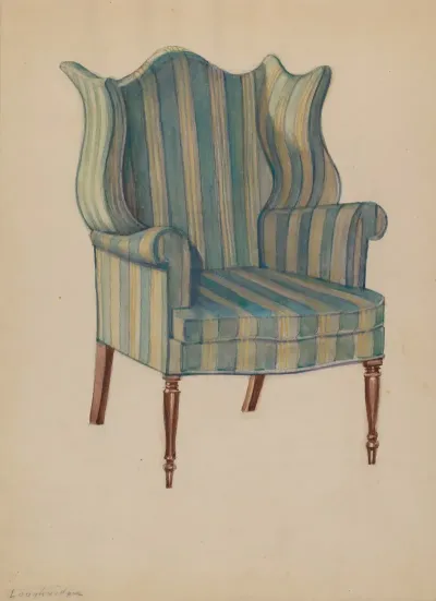 Chair Wing Turned Front Legs