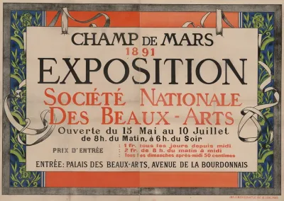 Champ De Mars 1891 Exposition Nationale Societe Des Beaux Arts