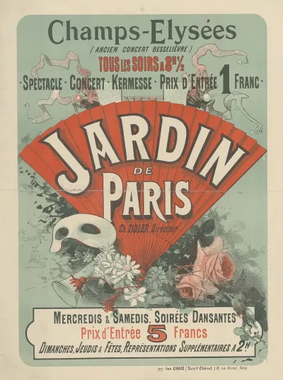 Champs Elysees Ancien Concert Besselievre Jardin De Paris Ch Zidler
