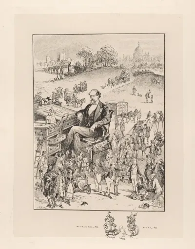 Charles Dickens Surrounded By His Characters