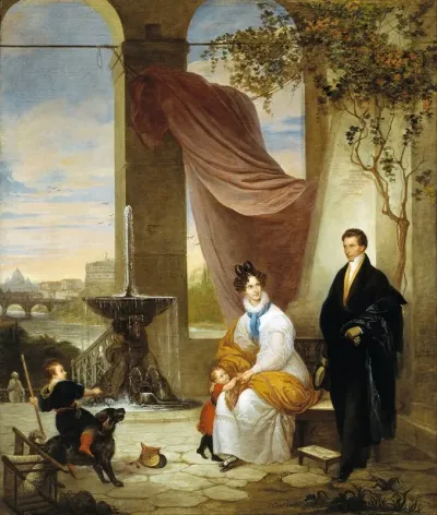 Charles Izard Manigault And His Family In Rome