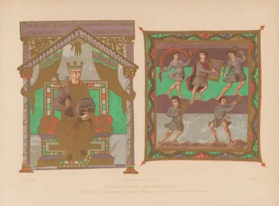 Charles Le Chauve David Et Les Quatre Compagnons Miniatures Tirees Dun Livre Dheures De Charles Le Chauve