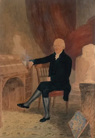 Charles Robertson 1760 1821 At His Miniature Painters Desk