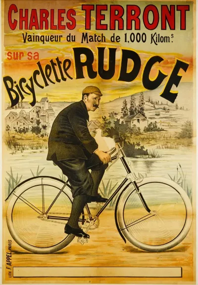 Charles Terront Vainqueur Du Match De 1000 Kiloms Sur Sa Bicyclette Rudge