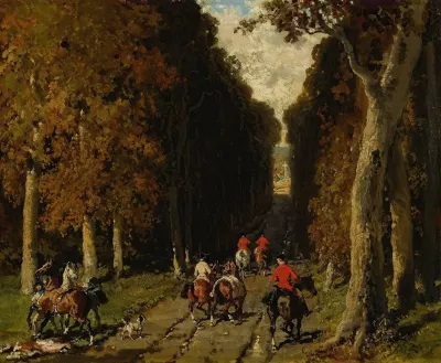 Chasse Dans Lallee Vers La Croix