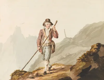 Chasseur De Chamois Aux Alpes