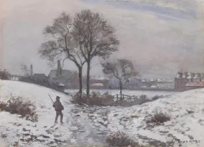 Chasseur En Hiver Paysage A Norwood
