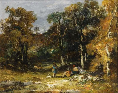 Chasseurs Dans Un Sous Bois