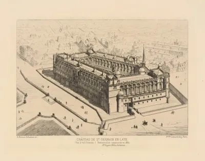 Chateau De St Germain En Laye Birds Eye View Restoration Began In 1682