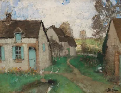 Chaumieres Aux Fenetres Et Volets Tourquoises