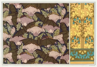 Chauves Souris Et Pavots Tenture Papillons Et Campanules Papier Peint