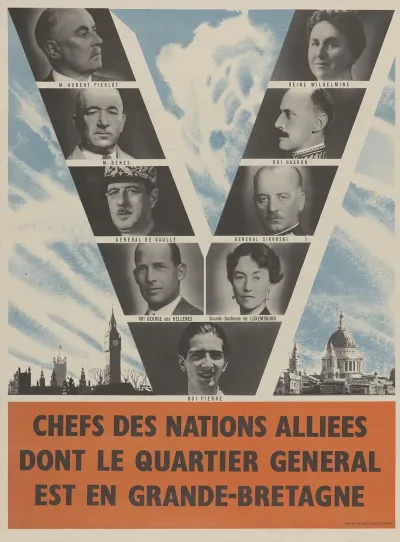 Chefs Des Nations Alliees Dont Le Quartier General Est En Grande Bretagne Chiefs Of The Allied Nations Are Headquartered In Great Britain
