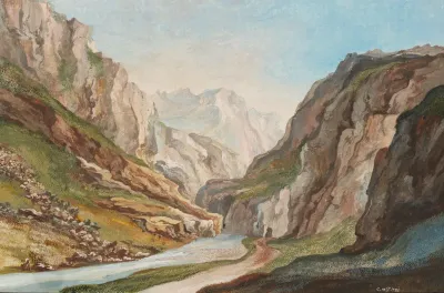 Chemin Perce Par La Montagne A La Longeur De 80 Pas Entre Le Pont De Diable Et Urselen Dans Le Canton Dury 2