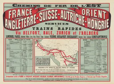 Chemins De Fer De Lest France Orient Angleterre Suisse Autriche Hongrie Ete 1893