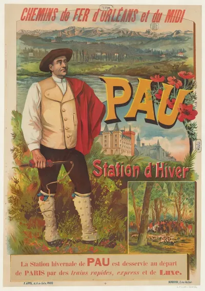 Chemins De Fer Dorleans Et Du Midi Pau Station Dhiver