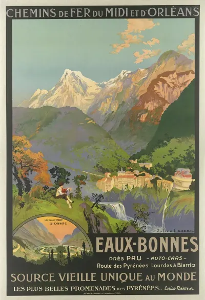 Chemins De Fer Du Midi Et Dorleans Eaux Bonnes Source Vieille Unique Au Monde Les Plus Belles Promenades Des Pyrenees