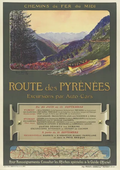 Chemins De Fer Du Midi Route Des Pyrenees Excursions Par Auto Cars