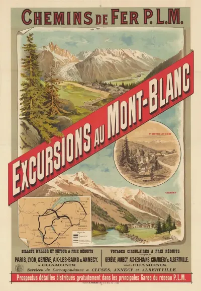 Chemins De Fer P L M Excursions Au Mont Blanc