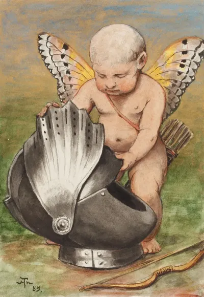 Cherub With Helmet