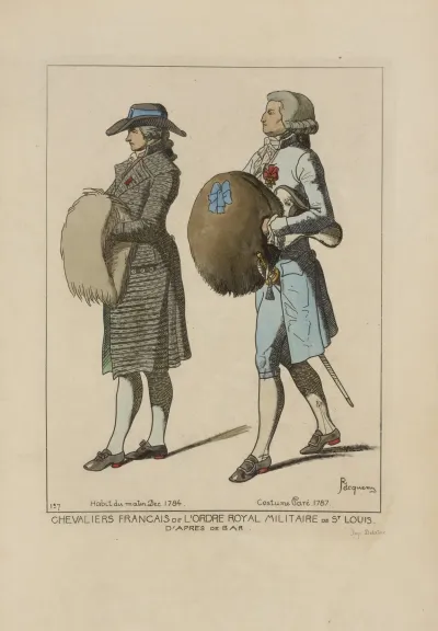 Chevaliers Francais De Lordre Royal Militaire De St Louis Dapres De Bar Habit Du Matin Dec 1784 Costume Pare 1787