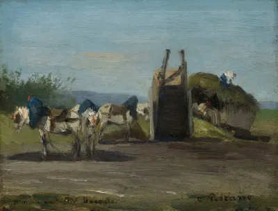 Chevaux Blancs Et Charrettes