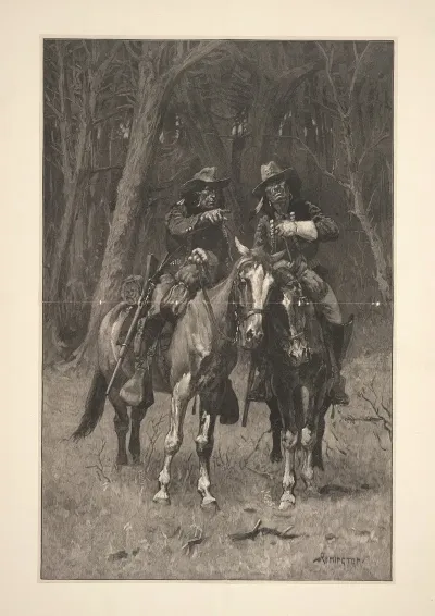 Cheyenne Scouts Patrolling The Big Timber Of The North Canadian Oklahoma