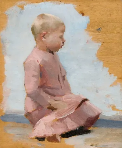 Child In A Red Dress Rehearsal For Saturday Night In Hamar