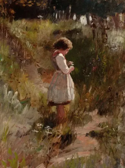 Child Picking Flowers