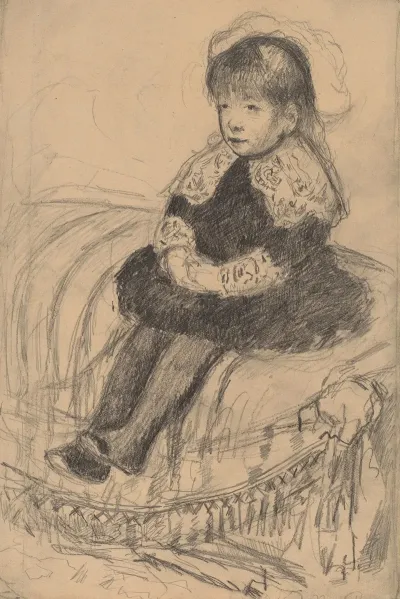 Child Seated On A Sofa