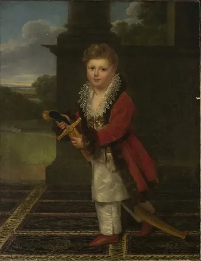 Childhood Portrait Of Zygmunt Krasinski 1812 1859 In The Polish Costume With His Fathers Sword