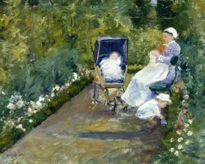 Children In A Garden The Nurse