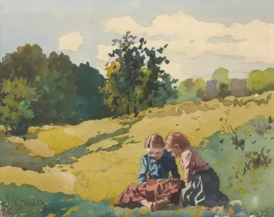 Children In A Meadow