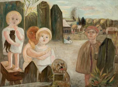 Children In A Village Backyard