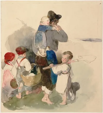 Children On Their Way To Work In The Fields